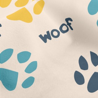 Colored Dog Paw Prints Micro Fleece