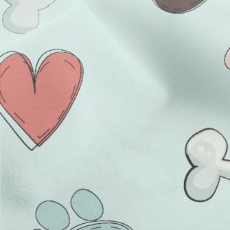 Colorful Paw Prints And Dog To Micro Fleece
