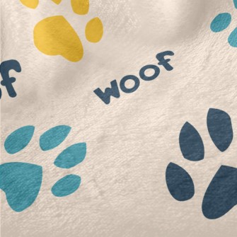 Colored Dog Paw Prints Minky