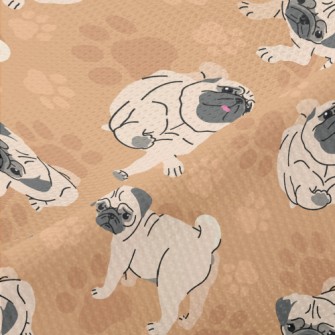 Pug In Different Actions Piqué