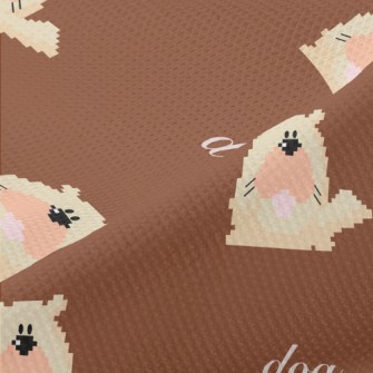 Pixel Cartoon Dog Piqué