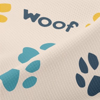 Colored Dog Paw Prints Piqué