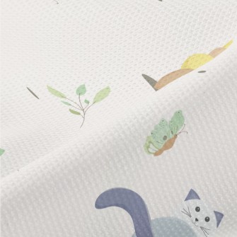 Cat And Butterfly Piqué