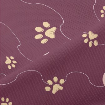 Pink Cat With Paw Prints Piqué