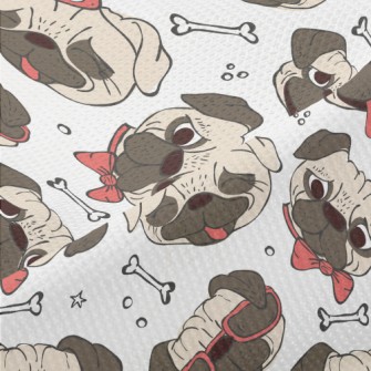 Hand Drawn Trendy Pug Piqué