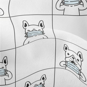 French Bulldog Wearing Mask To Lightweight Performance Linen