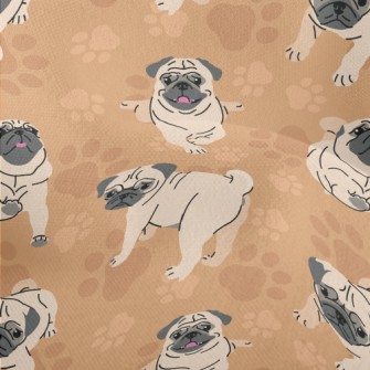 Pug In Different Actions Lightweight Performance Linen