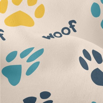 Colored Dog Paw Prints Lightweight Performance Linen