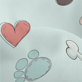 Colorful Paw Prints And Dog To Lightweight Performance Linen