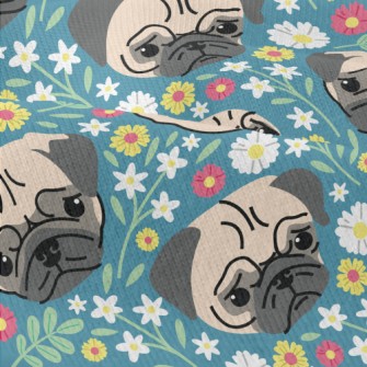 Beautiful Flowers And Pug Modern Jersey
