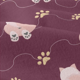 Pink Cat With Paw Prints Modern Jersey