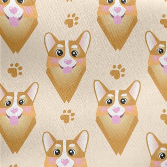 Heart Nose Corgi Jersey Backed Fleece