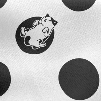 Sleeping Cat With Dots Jersey Backed Fleece