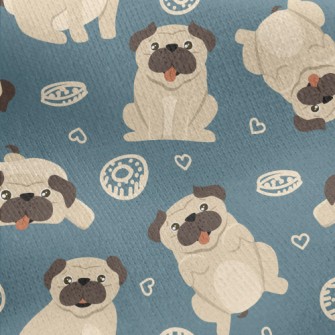 Funny Pug Jersey Backed Fleece