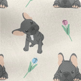 Black Pet French Bulldog Jersey Backed Fleece