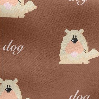 Pixel Cartoon Dog Jersey Backed Fleece