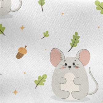 Wild Mice And Acorns Jersey Backed Fleece