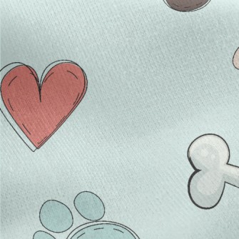 Colorful Paw Prints And Dog To Jersey Backed Fleece