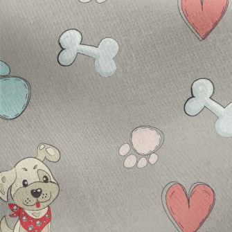 Puppy And Toys Jersey Backed Fleece