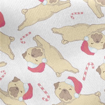 Cute Puppy In Santa Hat Jersey Backed Fleece