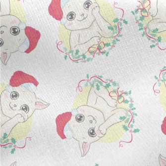 Christmas Kitten Jersey Backed Fleece