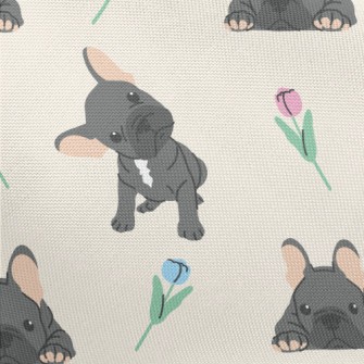 Black Pet French Bulldog Pongee