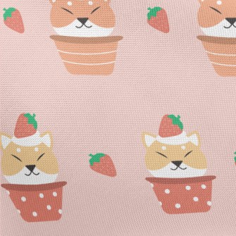 Strawberry Shiba Inu Cupcake Pongee