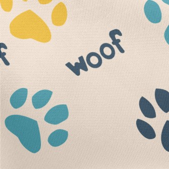 Colored Dog Paw Prints Pongee