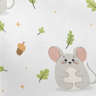 Wild Mice And Acorns Pongee