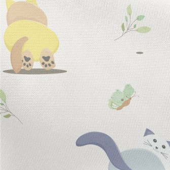 Cat And Butterfly Pongee