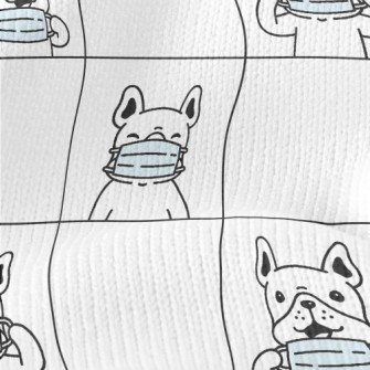French Bulldog Wearing Mask To Stretch Jersey