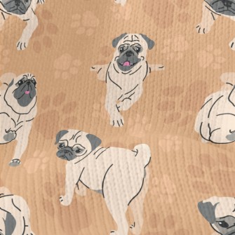 Pug In Different Actions Stretch Jersey
