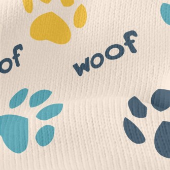 Colored Dog Paw Prints Stretch Jersey