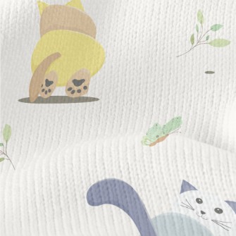 Cat And Butterfly Stretch Jersey