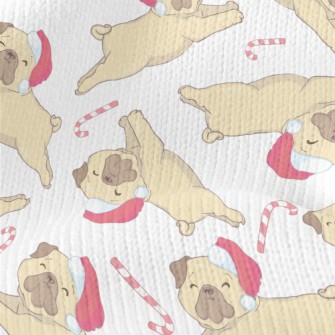 Cute Puppy In Santa Hat Stretch Jersey