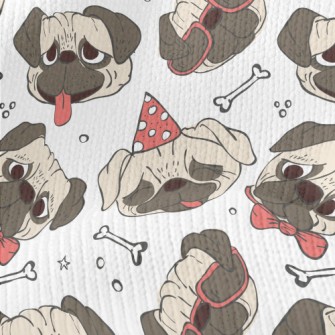 Hand Drawn Trendy Pug Stretch Jersey