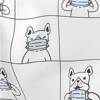 French Bulldog Wearing Mask To Lightweight Cotton Poplin