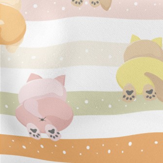 Colored Cat Butt Lightweight Cotton Poplin