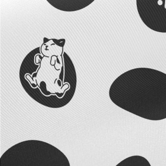 Sleeping Cat With Dots Midweight Cotton Poplin