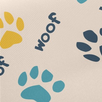Colored Dog Paw Prints Midweight Cotton Poplin