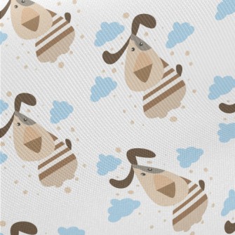 Cartoon Dog In The Sky Midweight Cotton Poplin