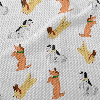 Hand Drawn Pet Dog Training Birdseye Piqué