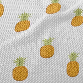 Cartoon Pineapple Birdseye Piqué