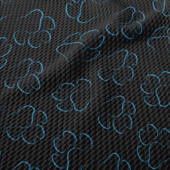 Blue Line Dog Paw Print Birdseye Piqué