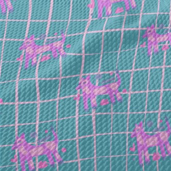 Abstract Fluorescent Dog Birdseye Piqué