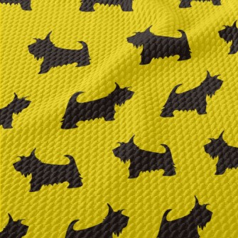 Scottish Terrier Silhouette Birdseye Piqué