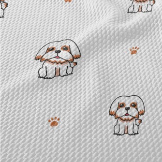 Cartoon Shih Tzu Birdseye Piqué