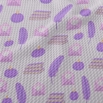 Purple Stationery Set Birdseye Piqué