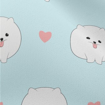 Cute White Pomeranian Chiffon