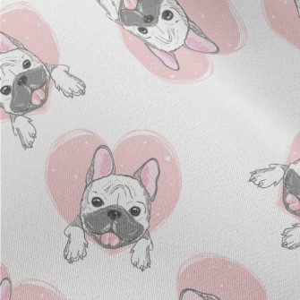 Hand Drawn Pug And Love Heart Chiffon